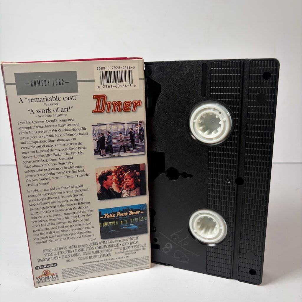 Diner VHS 1982 MGM/UA Contemporary Classics Kevin Bacon Mickey Rourke Comedy