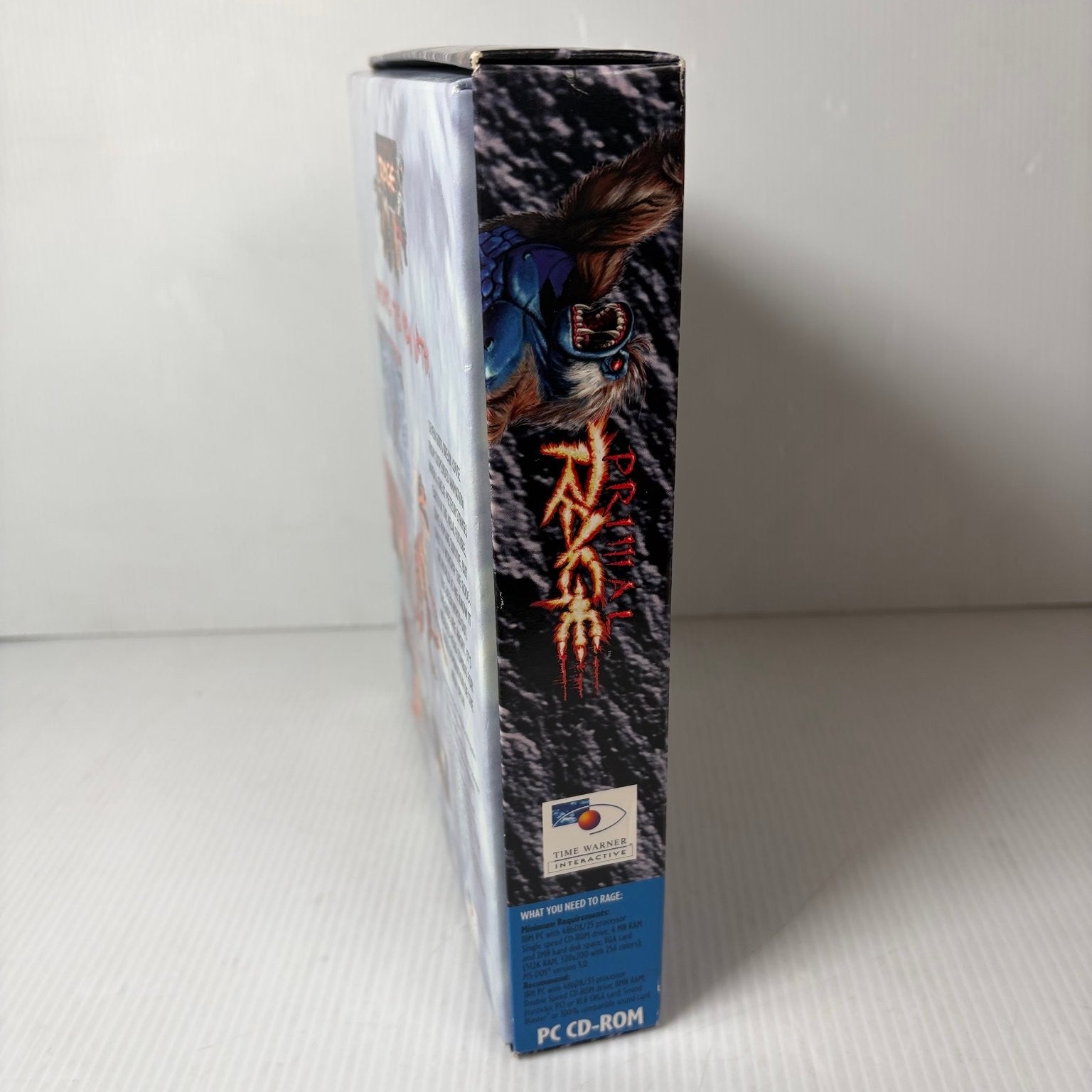 Primal Rage PC Big Box CD-ROM Video Game Dinosaur Fighting Arcade Port Manual