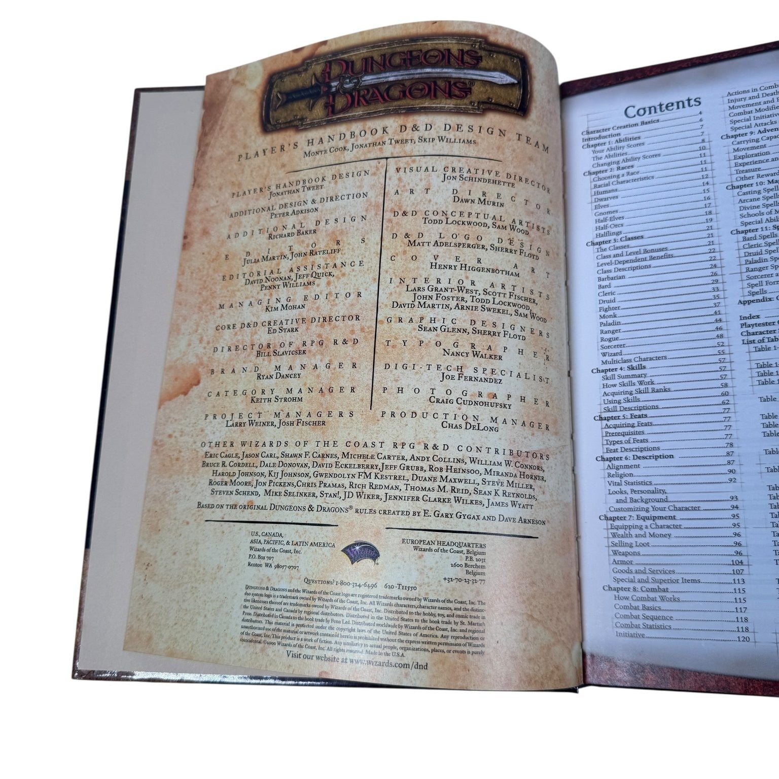 Dungeons & Dragons Player's Handbook 2000 Core Hardcover Rulebook I TSR