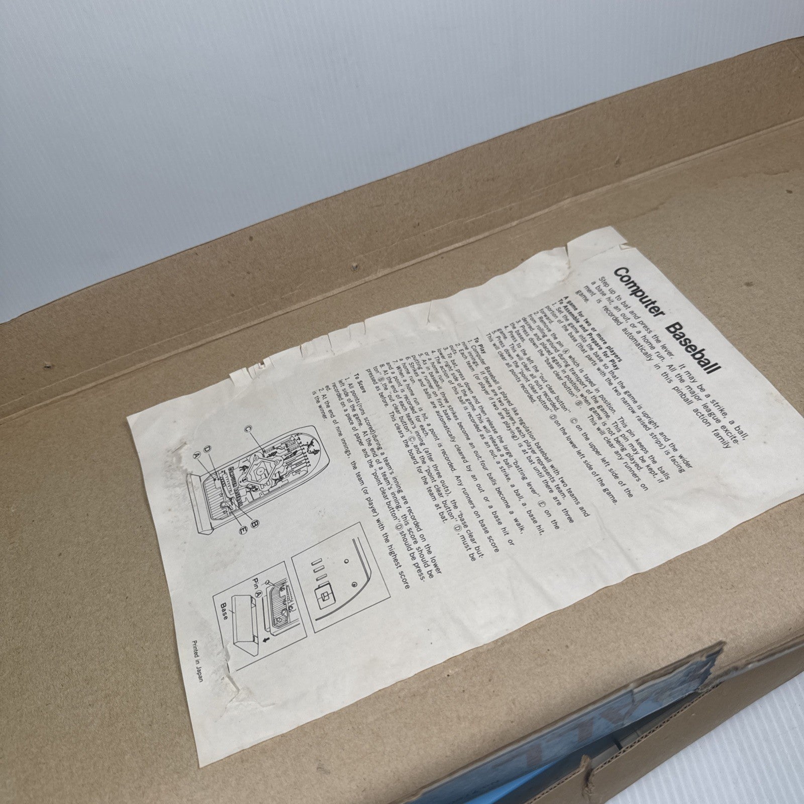 Vintage 1976 Computer Baseball Game By Epoch Playthings Pinball AS IS Read Desc