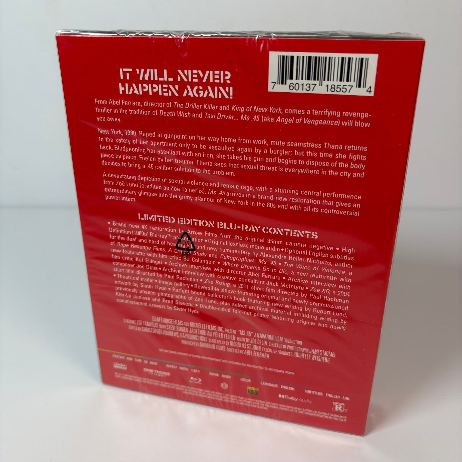 Ms. 45 (aka Angel of Vengeance) Limited Edition Blu-ray Arrow Video