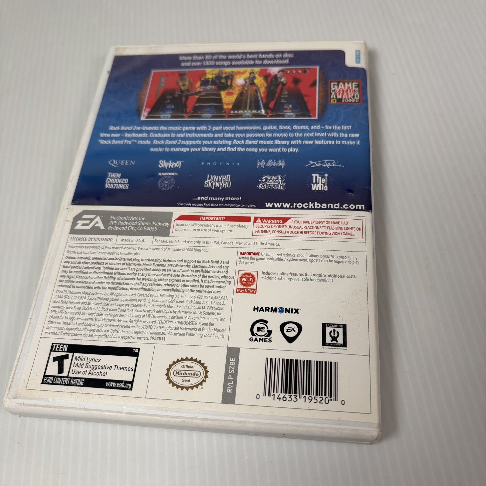 Rock Band 3 - Nintendo Wii Game Complete w/ Manual CIB - Music Rhythm EA