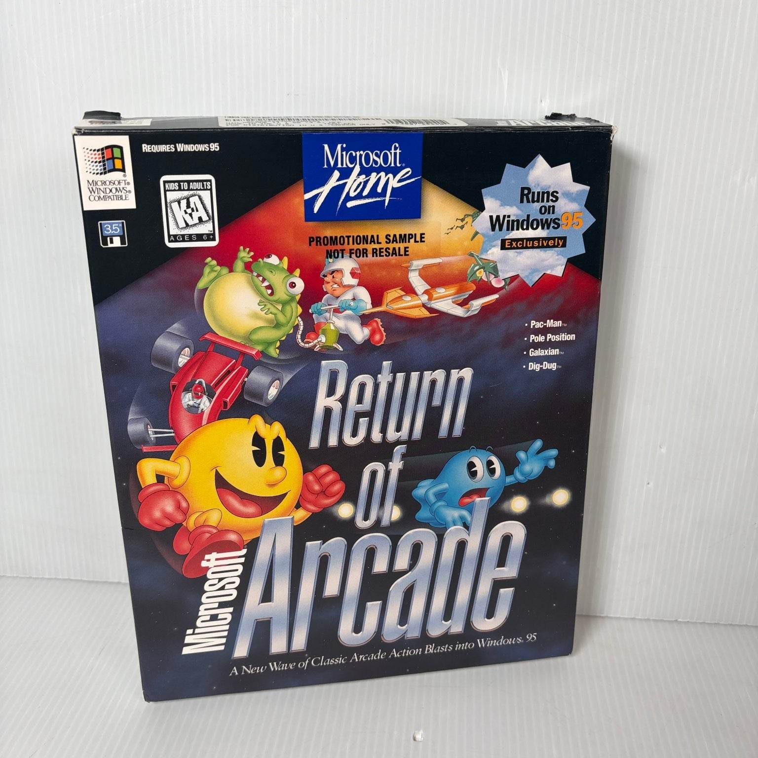 Microsoft Return of Arcade Big Box PC 3.5" Floppy Windows 95 Video Game Namco