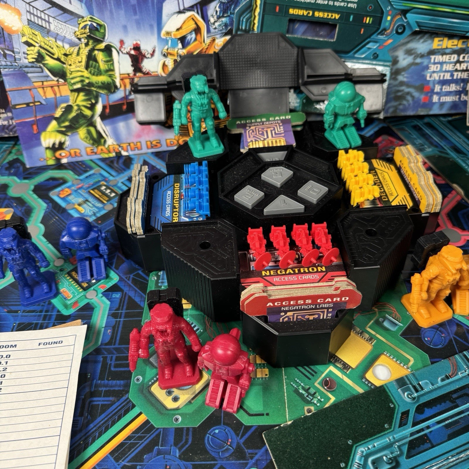 Vintage 1992 Omega Virus Board Game Complete As Is Non-Working Electronics