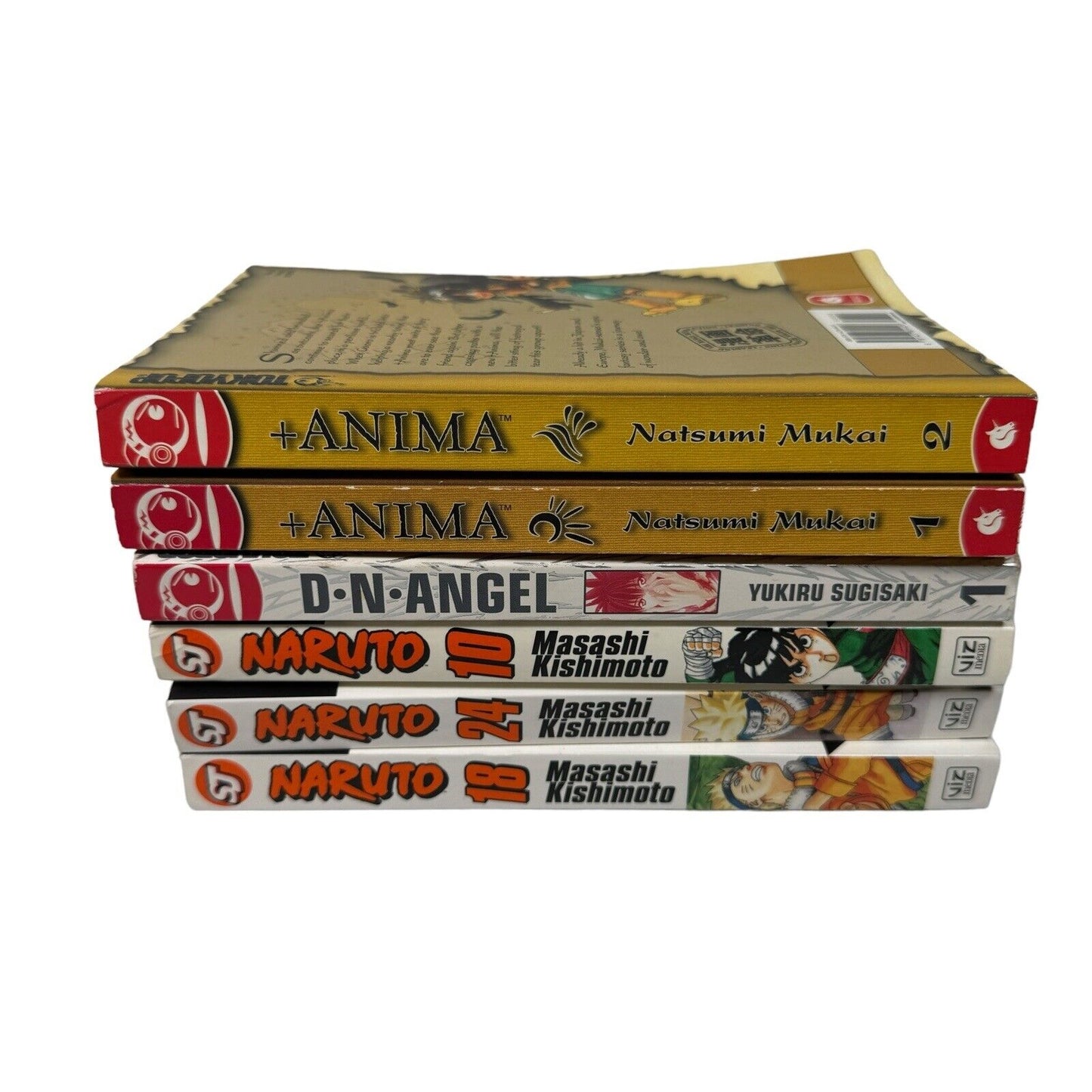 Mixed Lot Of 6 Manga Books Naruto DN Angel & Anima