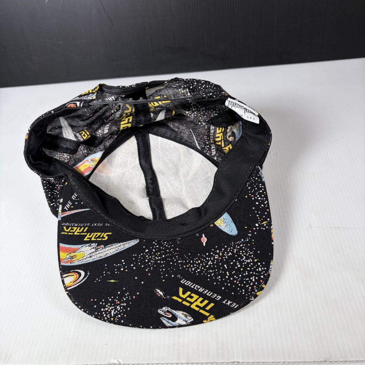 Vintage 90s Star Trek The Next Generation Snapback Hat Cap Maklin Tease All Over