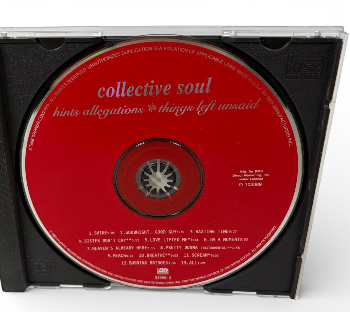 Collective Soul - Hints Allegations & Things Left Unsaid CD 1993 Rock Atlantic