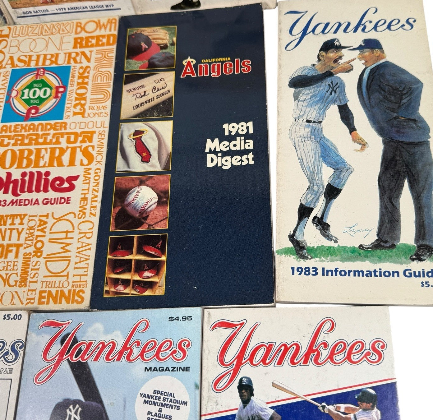 Lot Of 11 Baseball Media Guides 1970s-1980s Yankees, Pirates, Dodgers & More