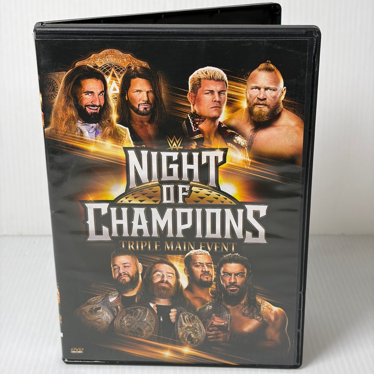 WWE Night of Champions 2023 DVD Triple Main Event Rollins Reigns Rhodes Styles