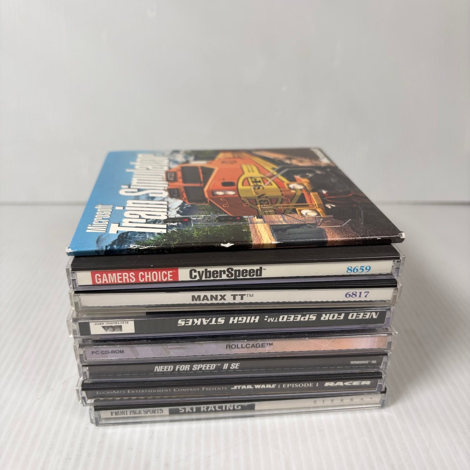 Mixed Lot 8 Retro PC Racing Games Pod Racer, Need for Speed, Cyberspeed & More