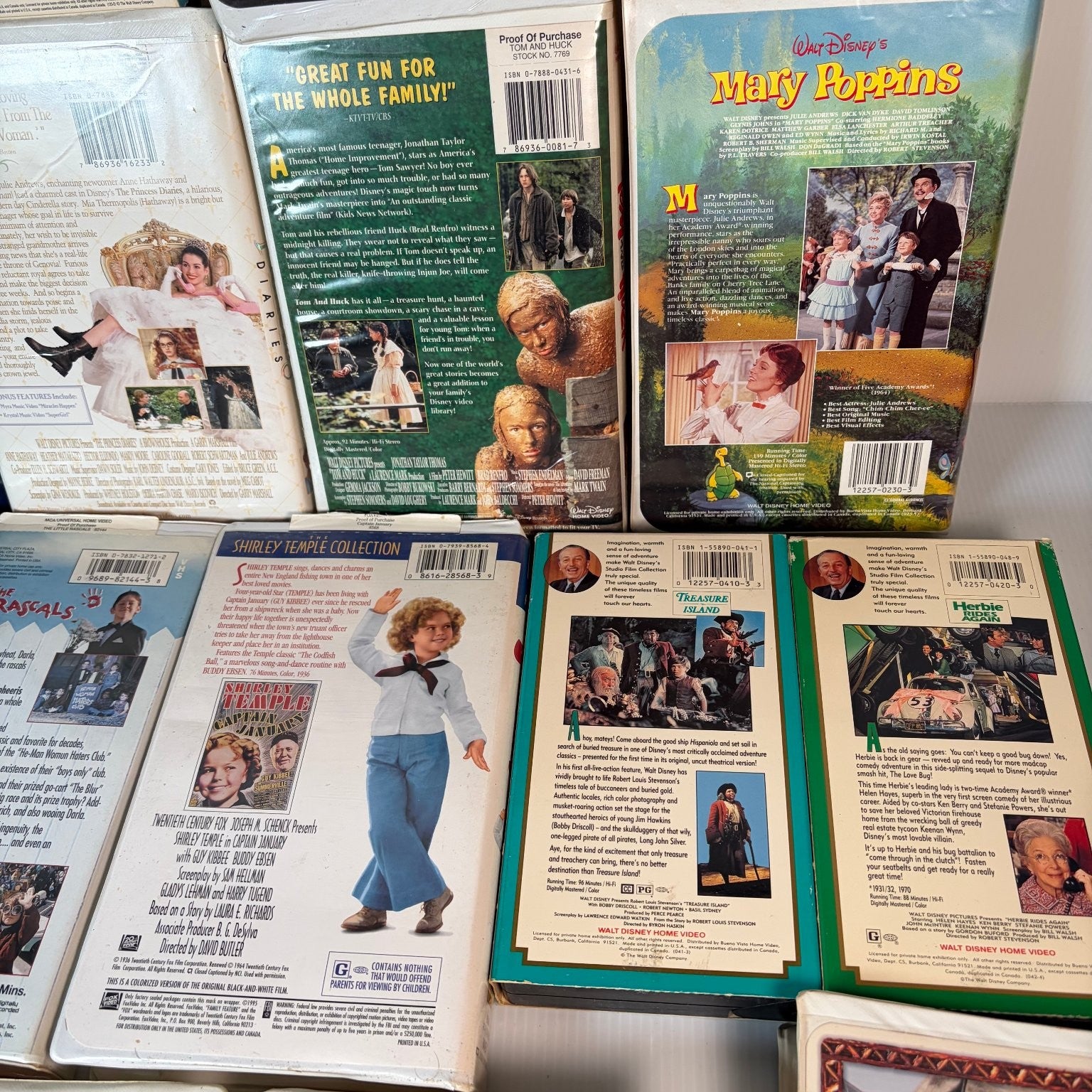Disney VHS Lot of 21 Casper Mary Poppins Princess Diaries Jumanji & More