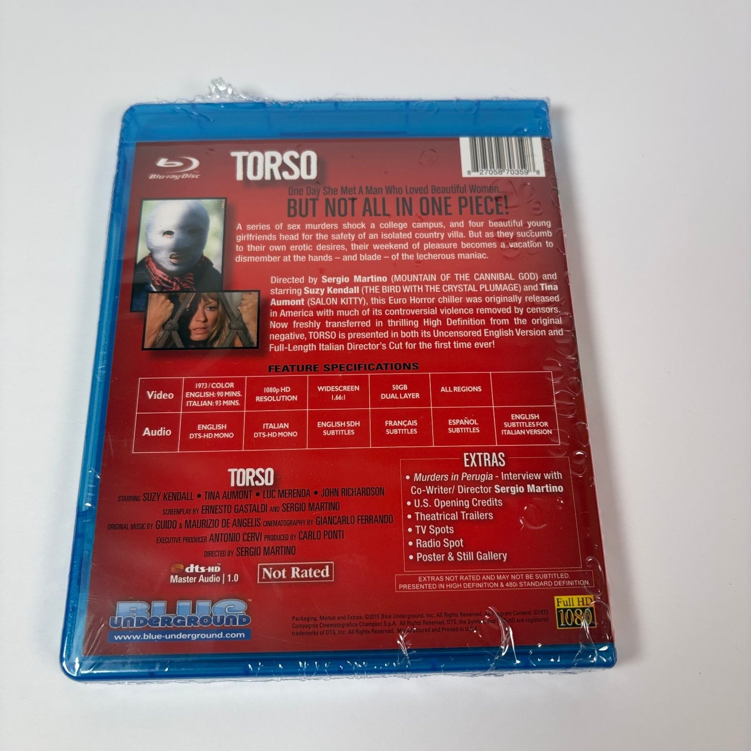 Torso Blu-ray Disc Blue Underground Sergio Martino 1973 Horror Blue Underground
