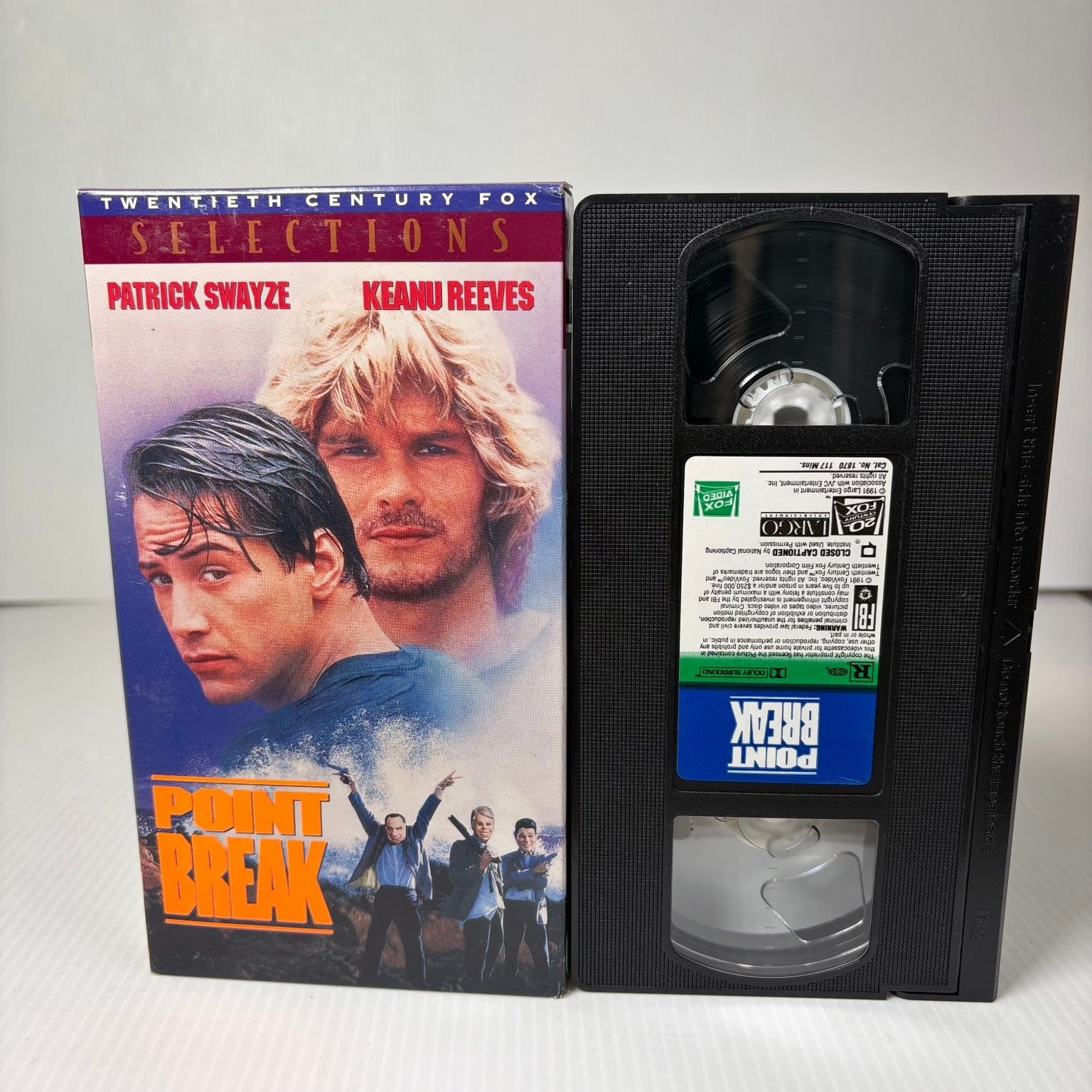 Point Break VHS 1991 Action Thriller Keanu Reeves Patrick Swayze Fox