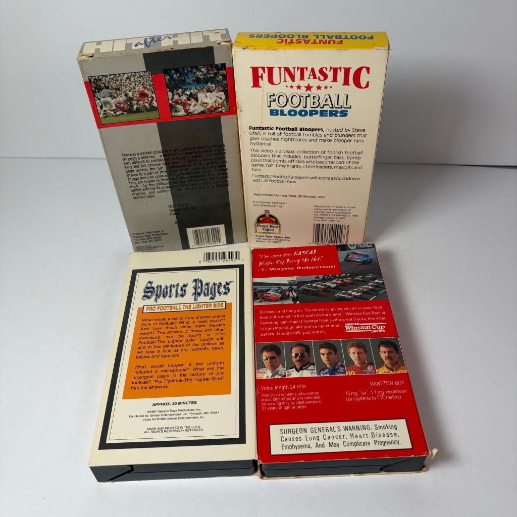 Sports VHS Lot of 4 Football Bloopers NASCAR Winston Cup Pro Football