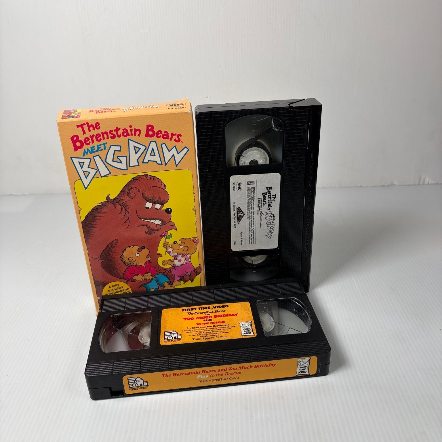 Berenstain Bears Meet Bigpaw & Too Much Birthday VHS 1986 Animated Family