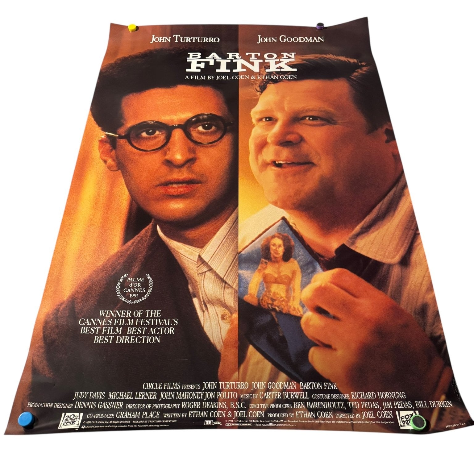 Barton Fink 1991 One-Sheet Movie Poster John Turturro John Goodman