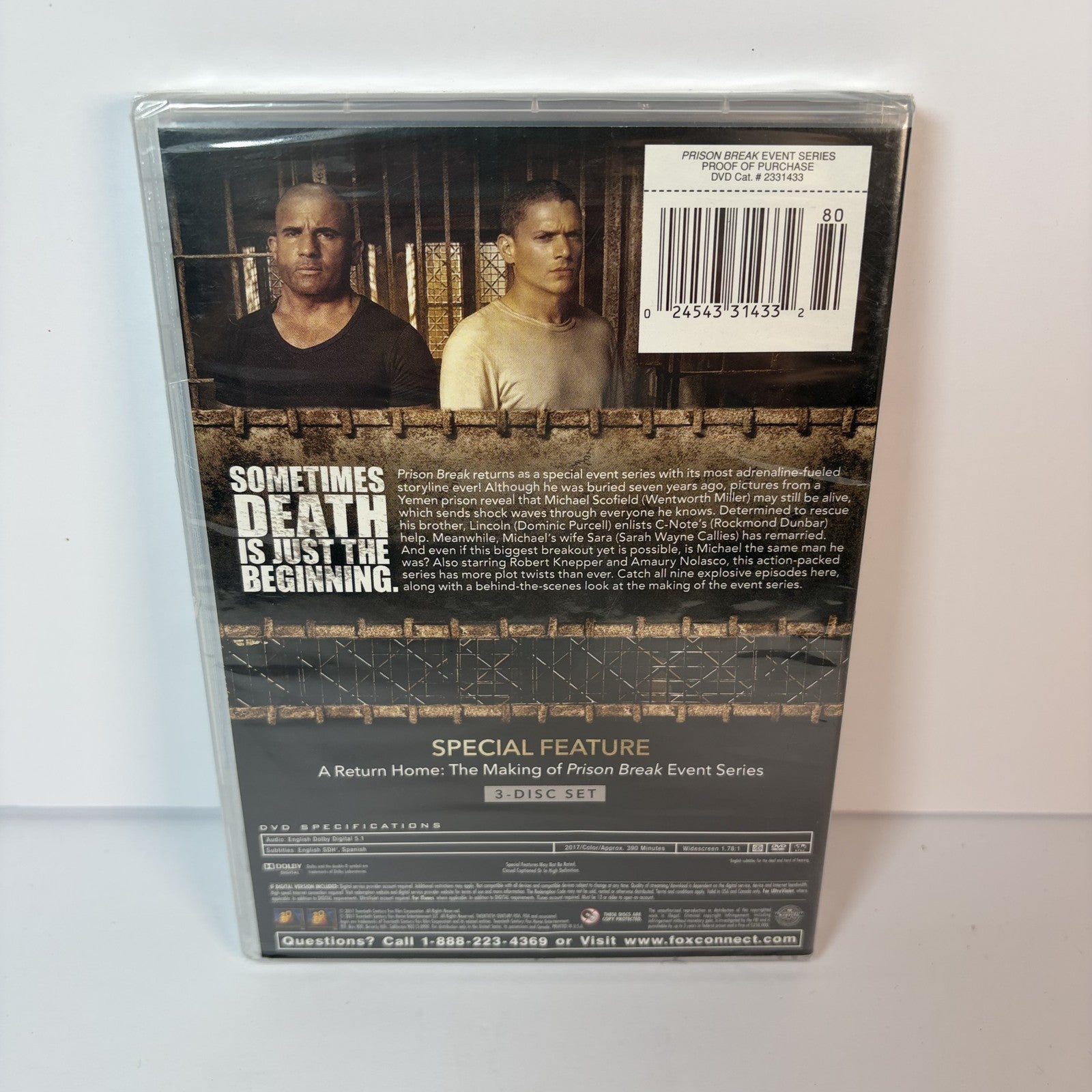 Prison Break Event Series DVD 3-Disc Set New Seaked Michael Scofield Lincoln