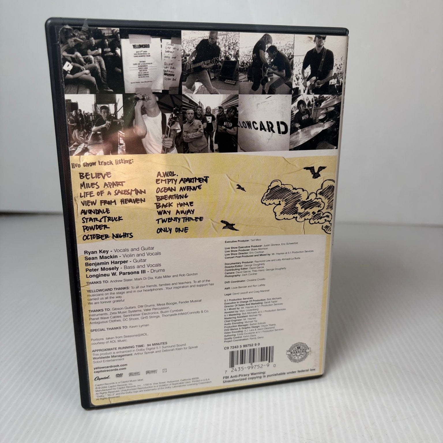 Yellowcard Beyond Ocean Avenue DVD 2004 Live Electric Factory Ryan Key Pop Punk