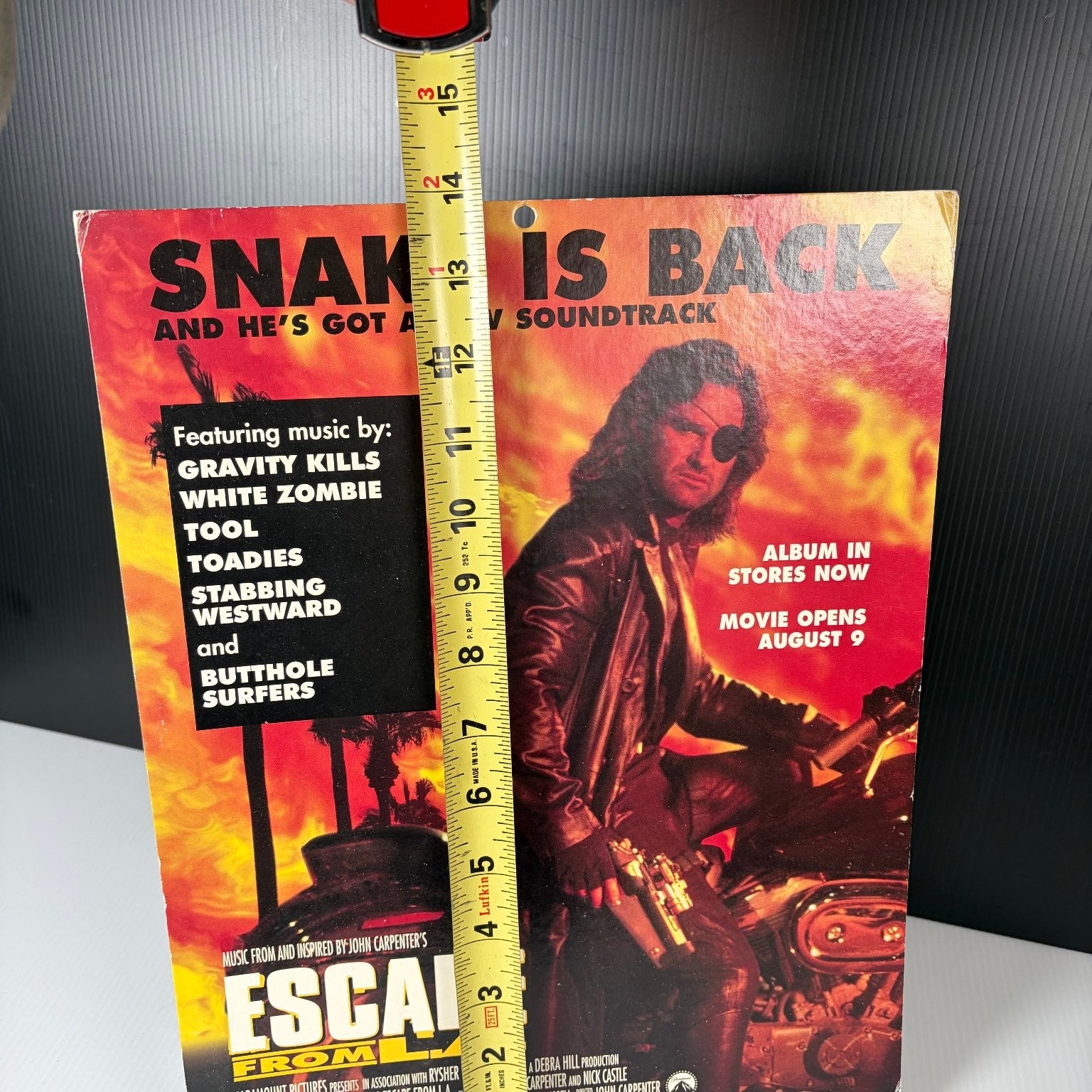 Escape from L.A. Movie Standee Snake is Back Soundtrack Promo 14" 90's Metal