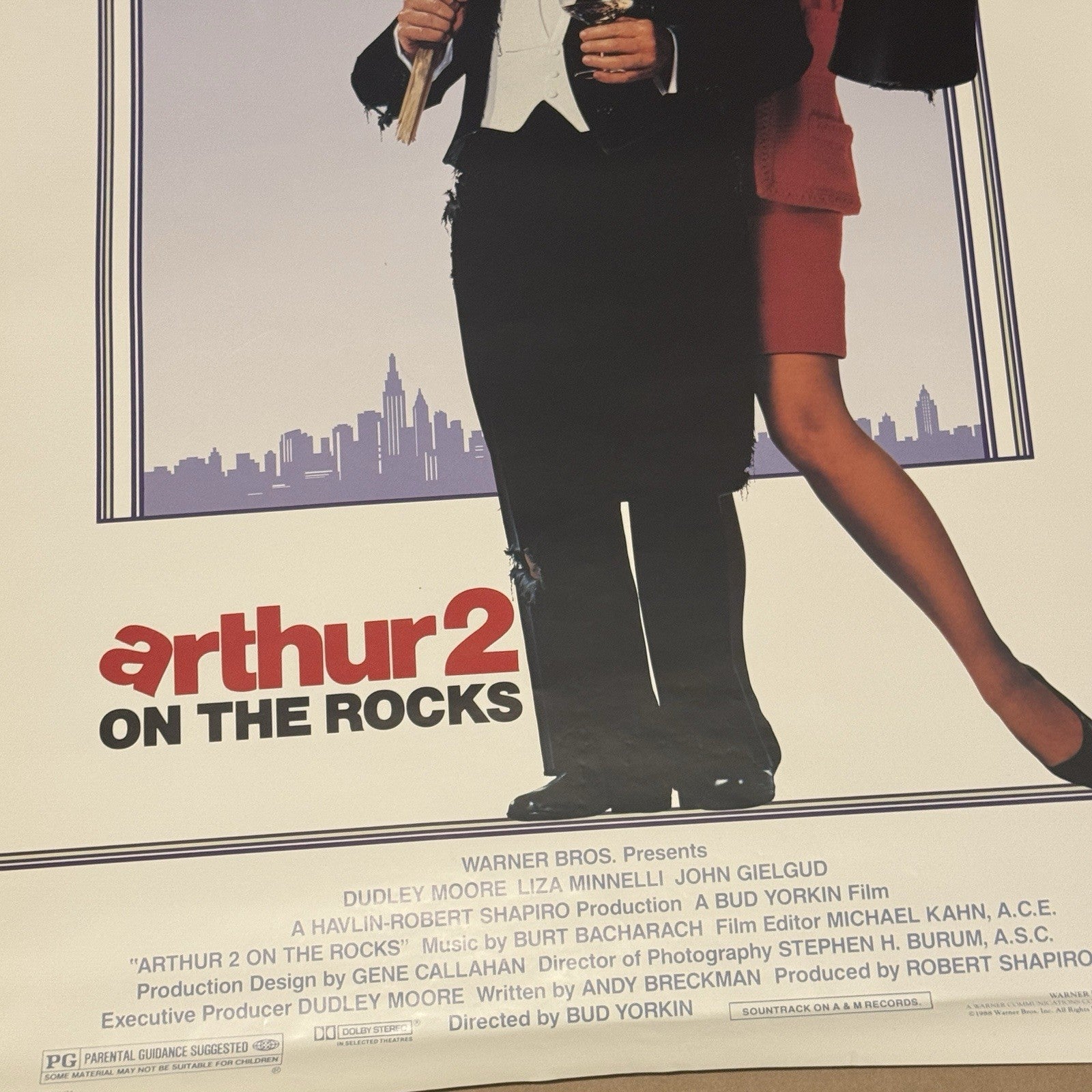 Vintage Arthur 2 On The Rocks Video Store Promotional Poster 42”x27”