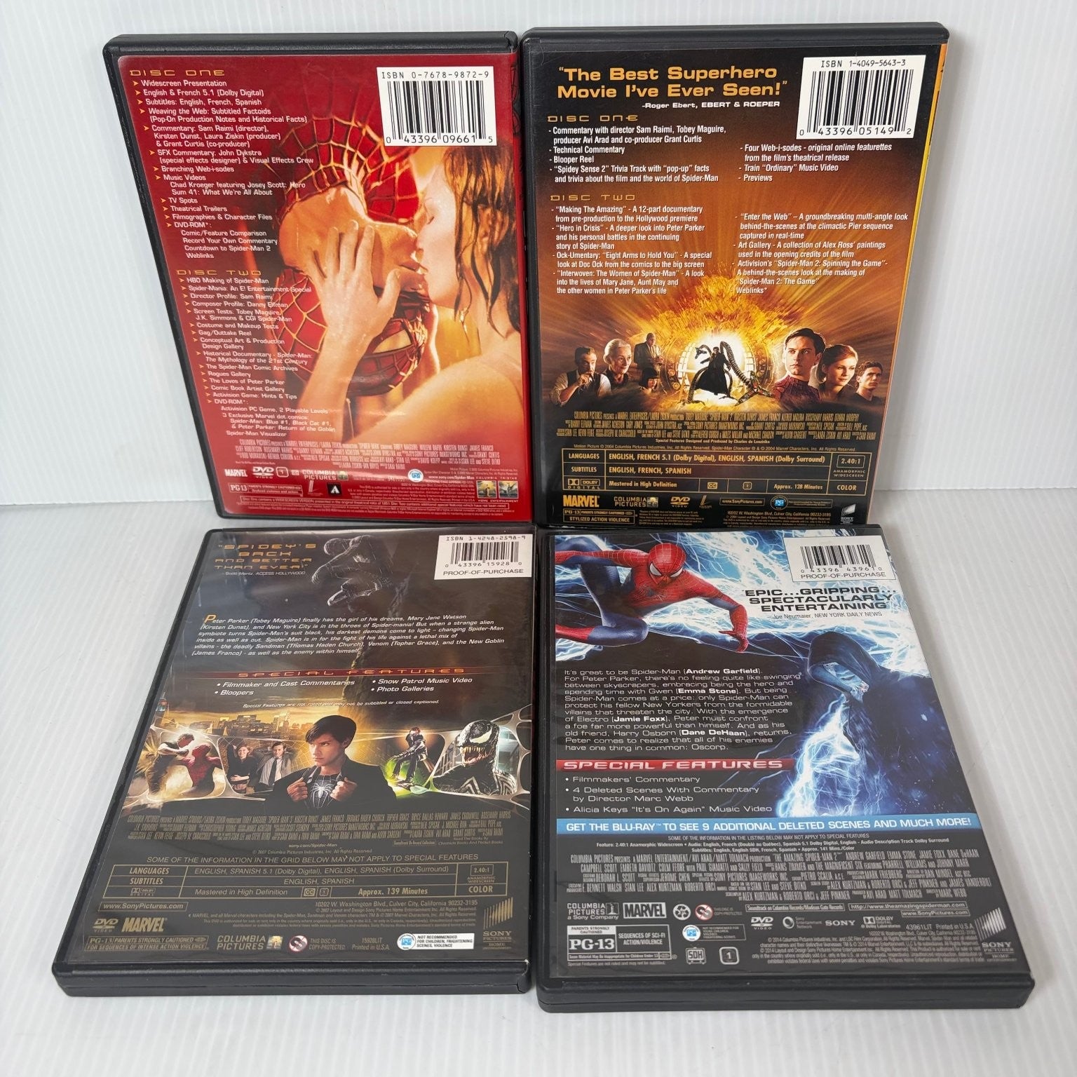 Spider-Man 1-3 & Amazing Spider-Man 2 DVD Widescreen Collection Raimi Webb