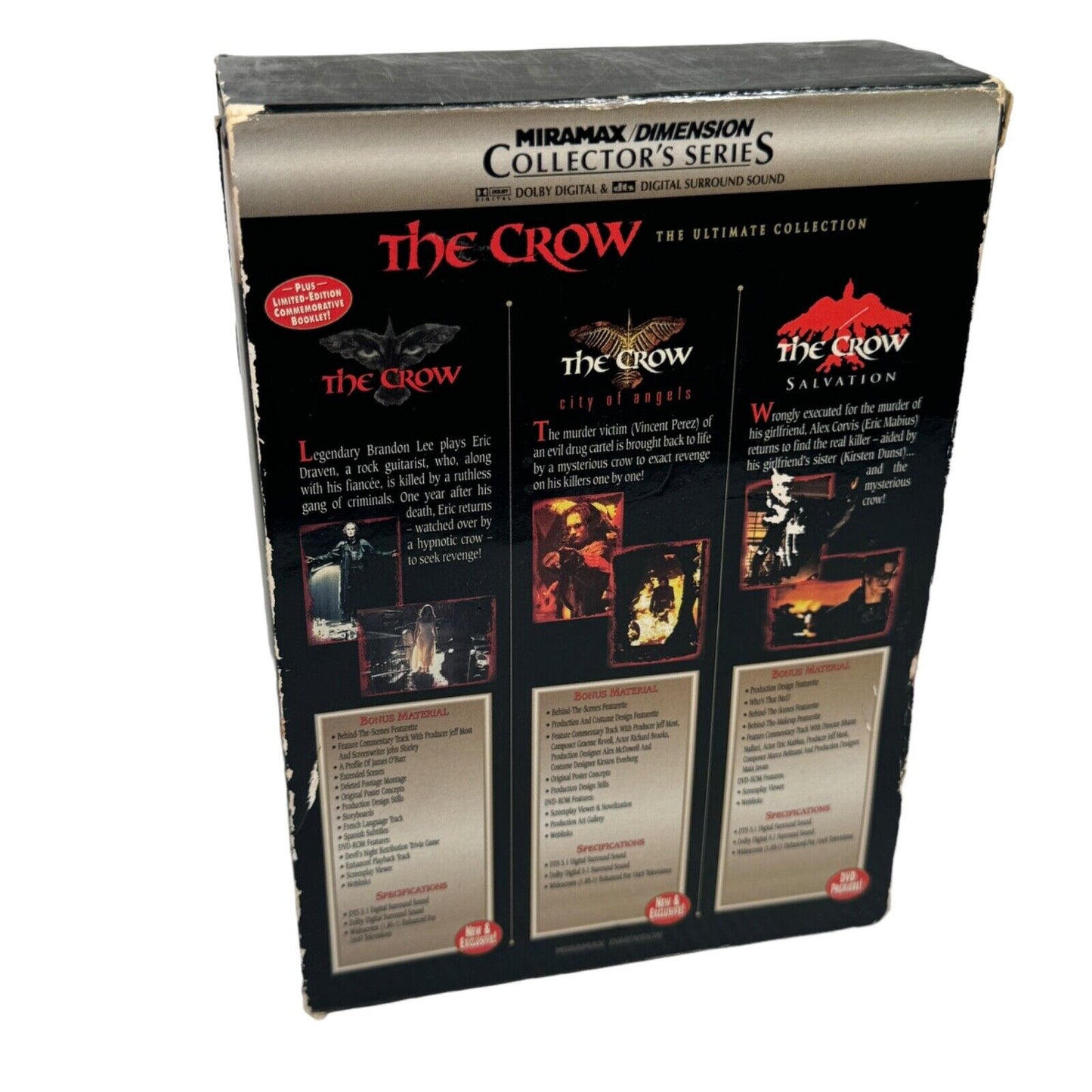 The Crow : The Ultimate 3 Movie Collection (Boxed Set, DVD) Complete