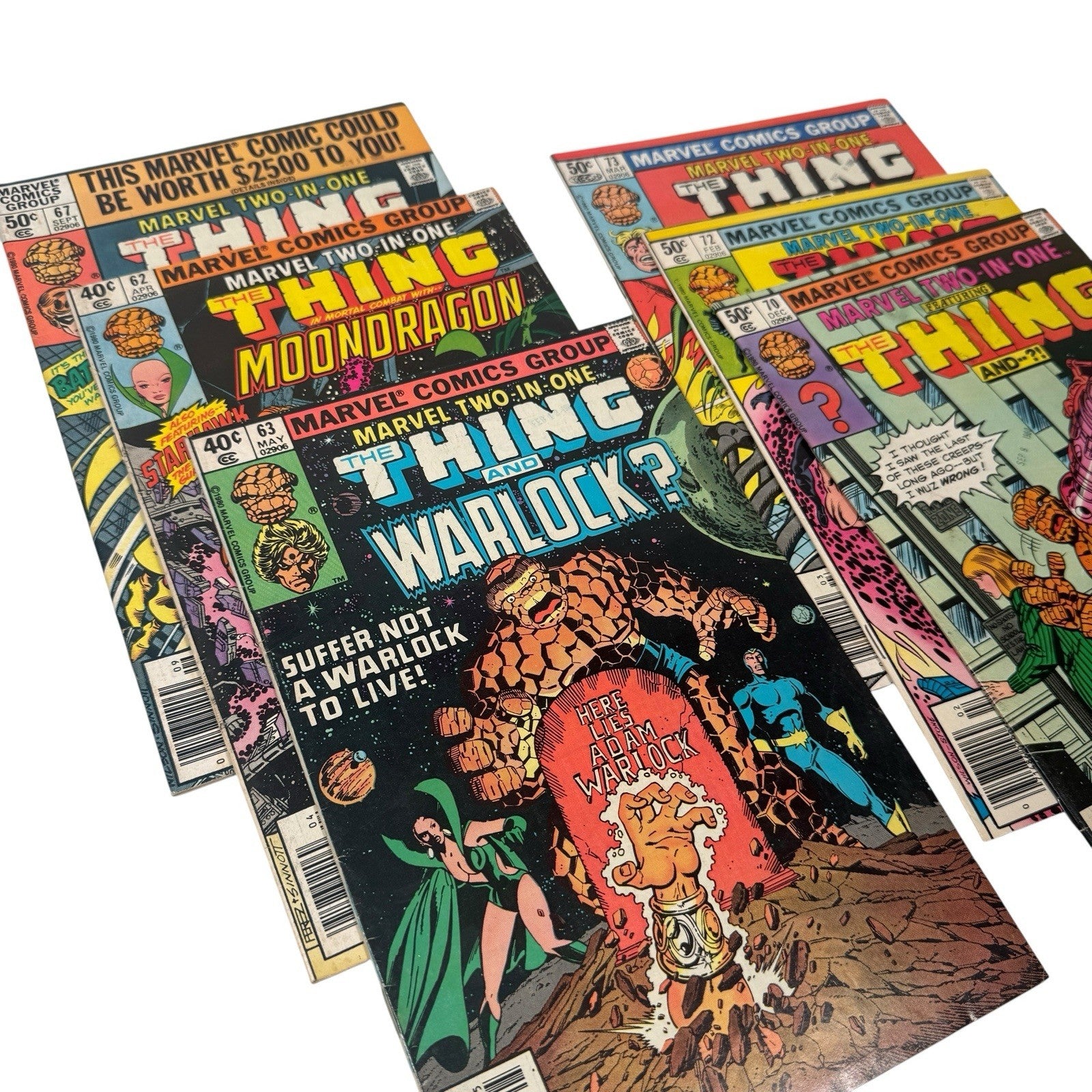 Marvel Comics 2 In 1 The Thing Mixed Lot Of Comics 62, 63, 67, 70, 72-74, 76-78