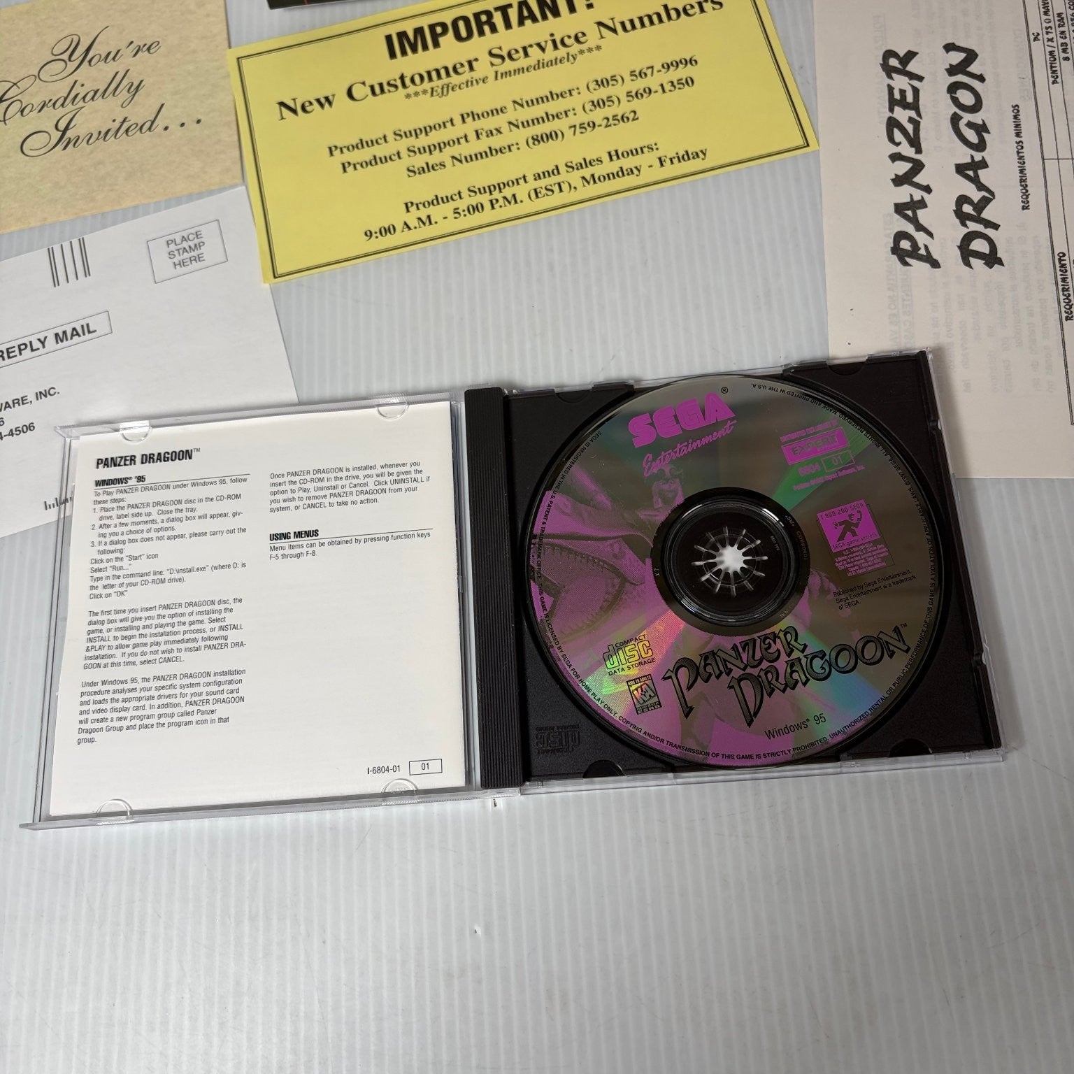 Panzer Dragoon Sega PC Collection Big Box PC Video Game Windows 95 Sega Port