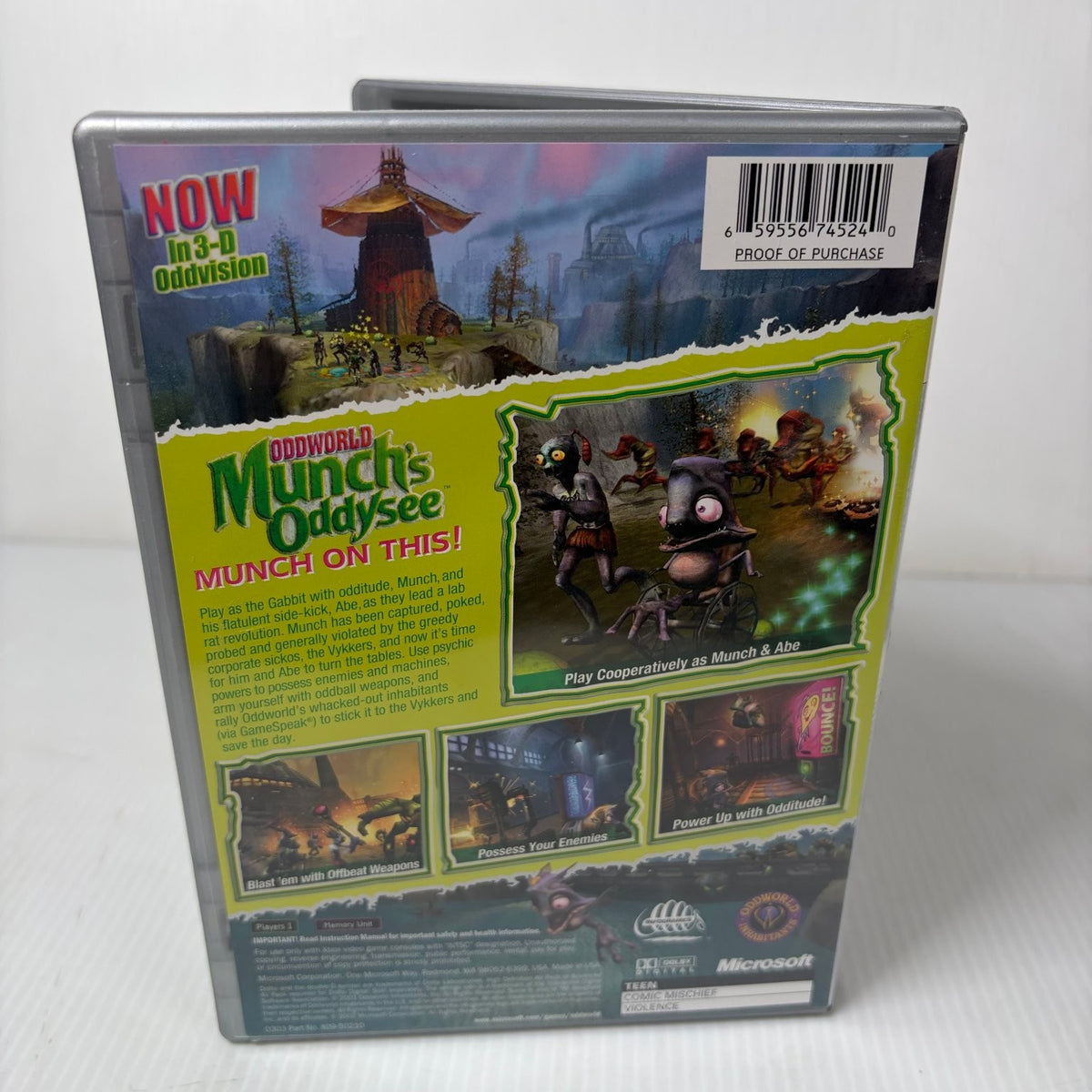 Oddworld: Munch's Oddysee Platinum Hits Xbox Video Game Complete CIB