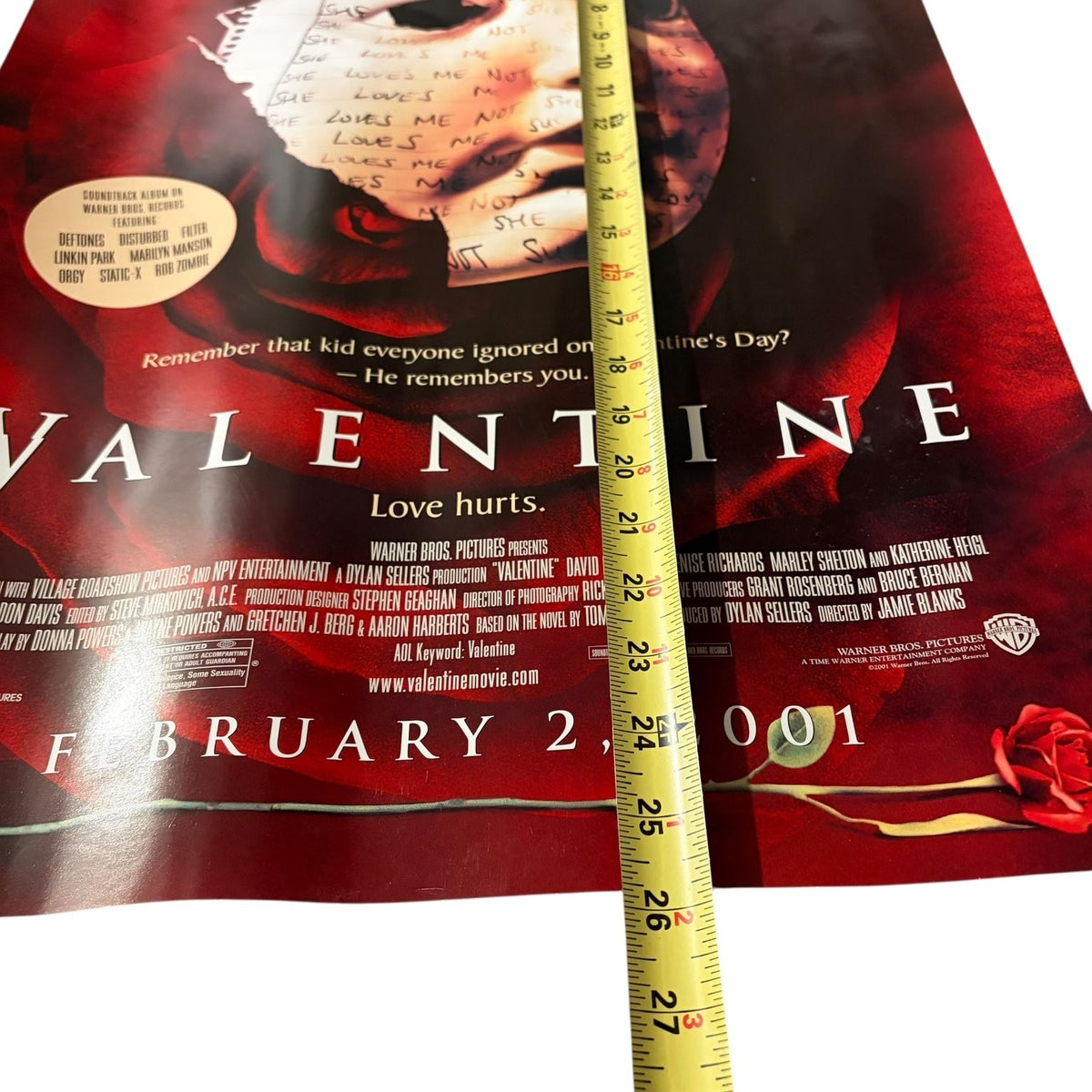 Valentine 2001 Promotional Movie Poster Horror David Boreanaz Katherine Heigl
