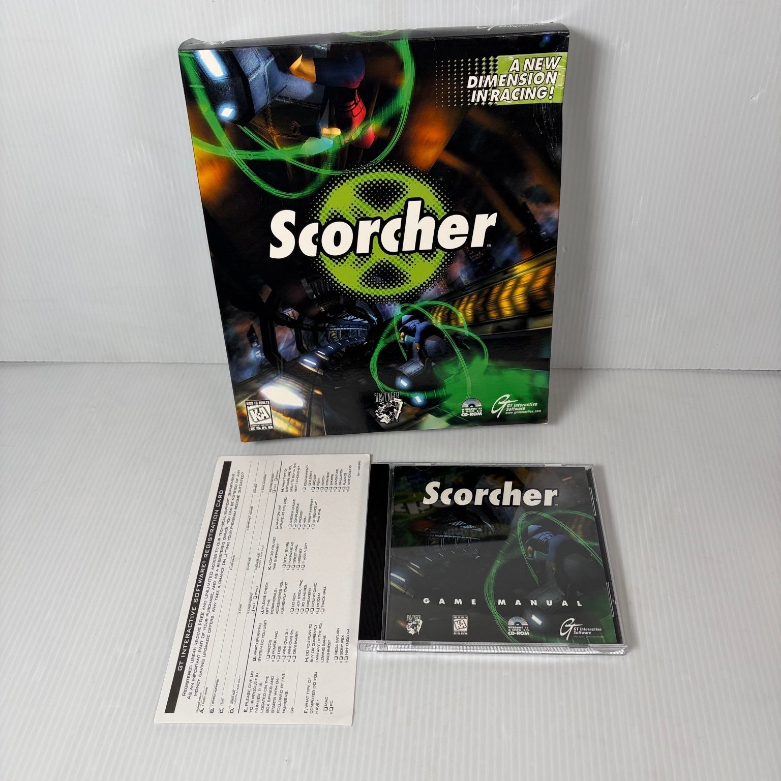 Scorcher Big Box PC Video Game Windows 95 DOS CD-ROM Racing Scavenger Complete