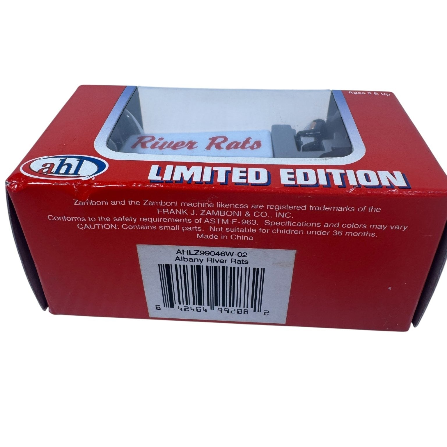 Albany River Rats AHL Zamboni 1999 Limited Ed White Rose Collectibles