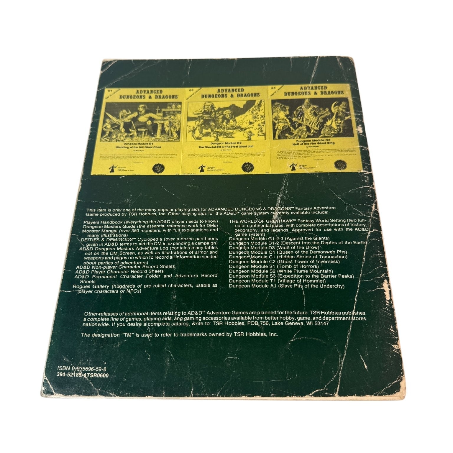 Dungeons & Dragons Against The Giants G1-2-3 Advanced Module 1980 TSR