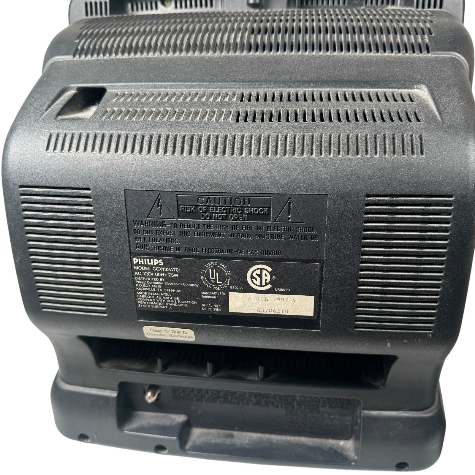 Vintage 90s Philips CCX132AT01 13” Combo TV VCR AS IS Parts Or Repair w/ Remote