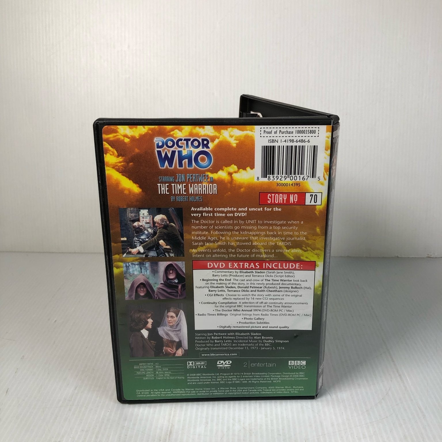 Doctor Who: The Time Warrior DVD 2008 Jon Pertwee Elisabeth Sladen BBC Sci-Fi