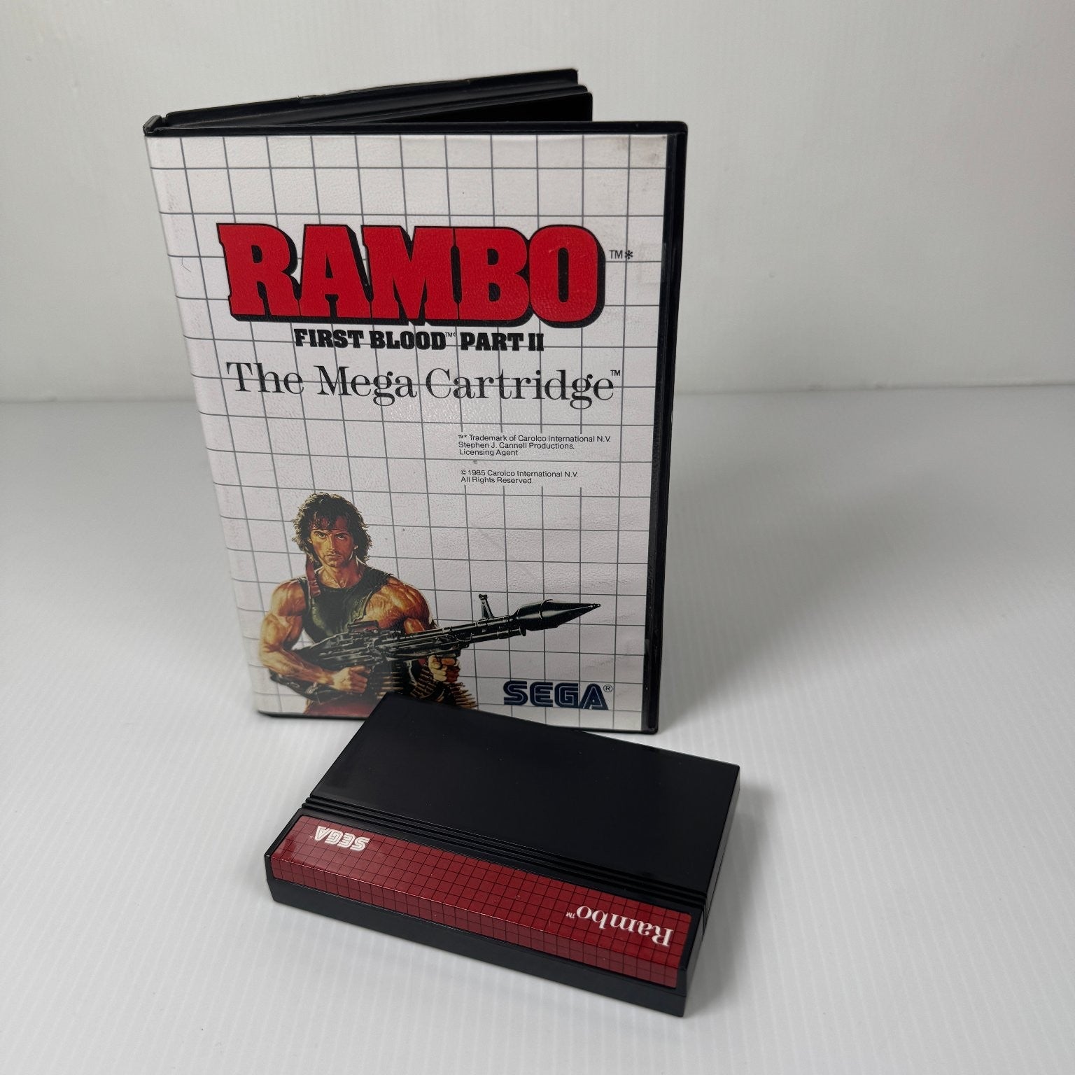 Rambo First Blood Part II Sega Master System Game Shooter Case & Cartridge