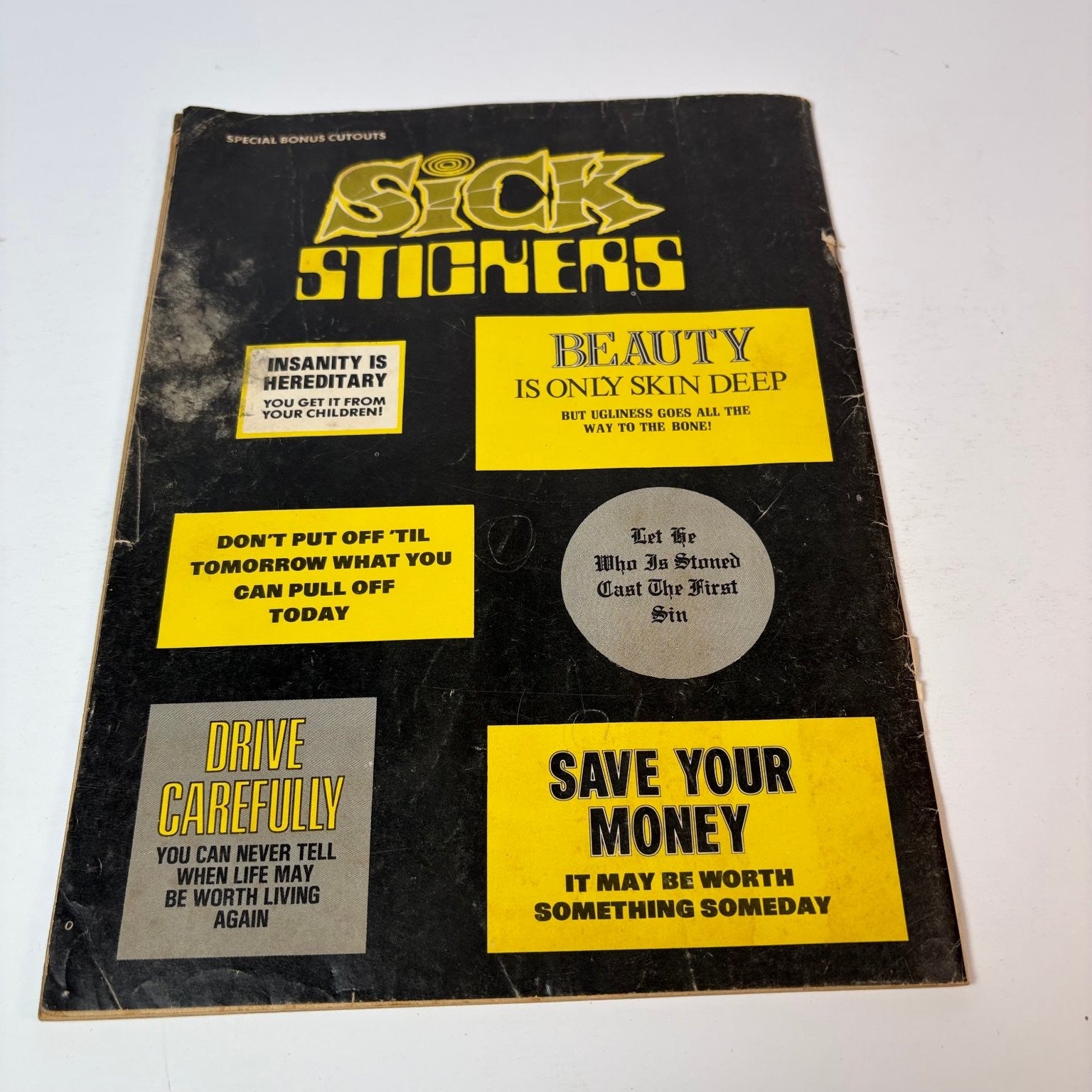 Sick Magazine March 1974 Rube Goldberg Charlie Brown Calendar Stickers