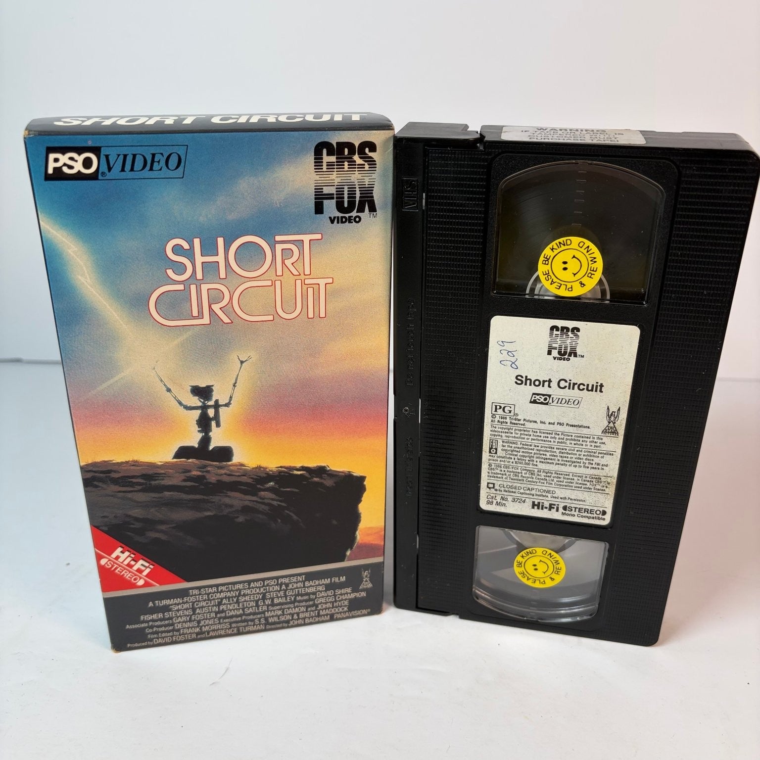 Short Circuit VHS 1986 Sci-Fi Comedy John Badham Hi-Fi Stereo CBS FOX Video