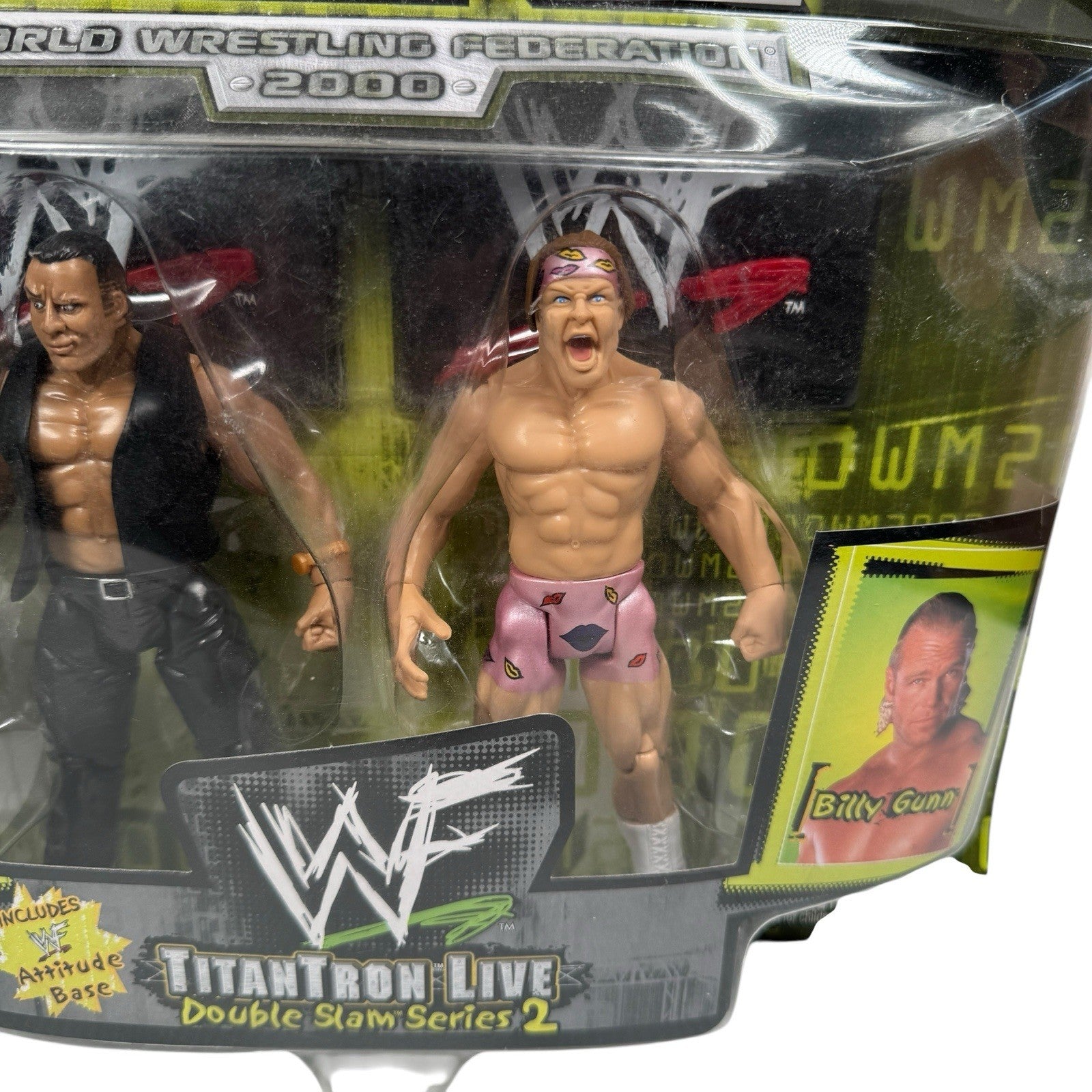 WWF JAKKS WrestleMania 2000 TitanTron Live The Rock & Billy Gunn Double Slam S2