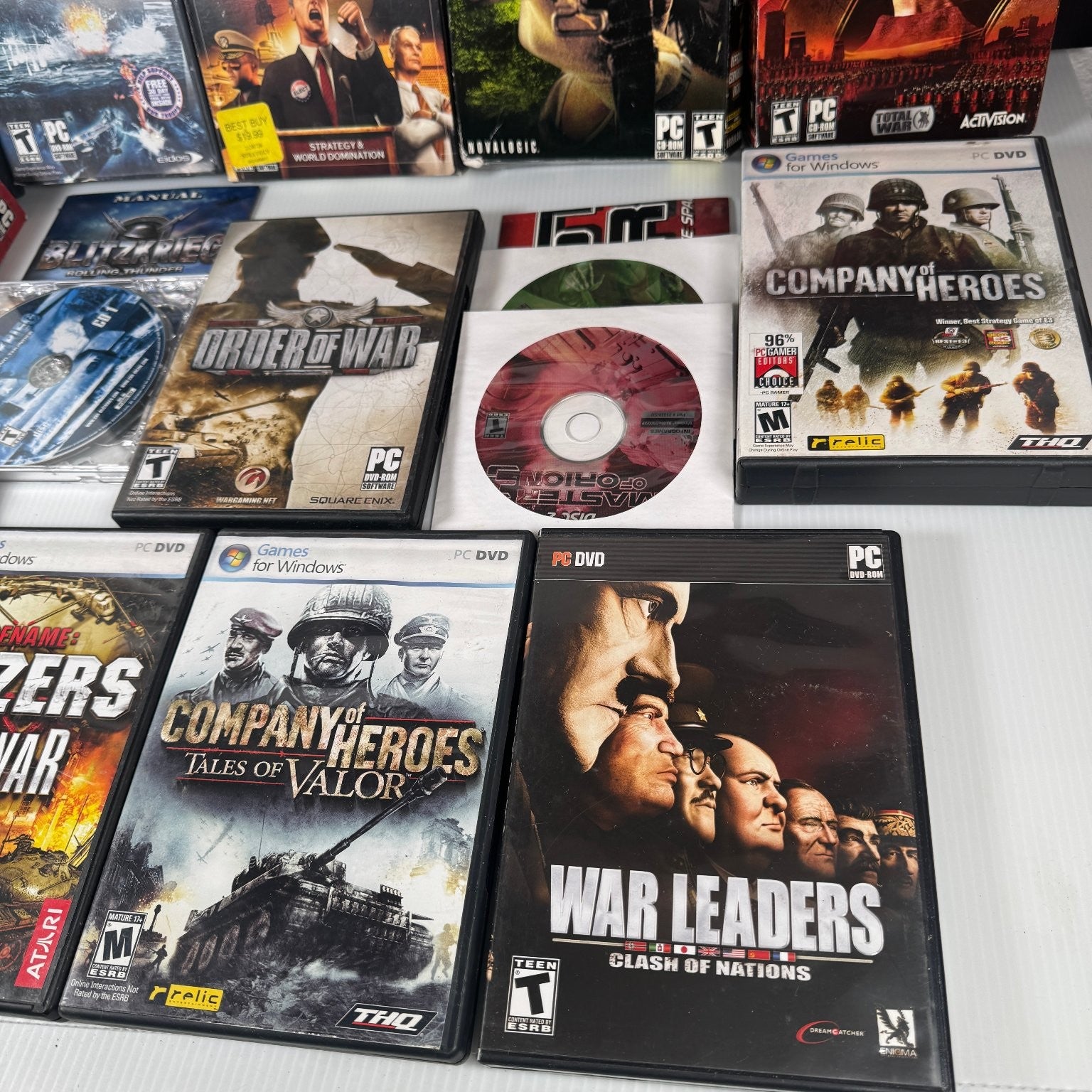 PC War Game Lot of 16 FPS & RTS Rome Total War, War Leaders, Bitzkrieg & More