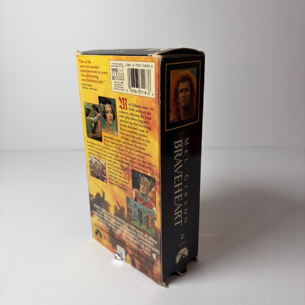 Braveheart VHS 2-Tape Set Mel Gibson 1995 Paramount Hi-Fi Stereo Epic Drama