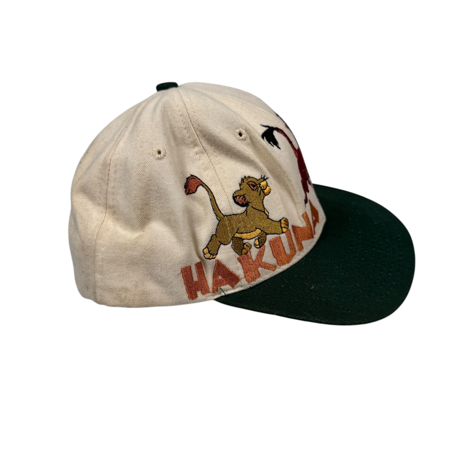Vintage 90s Disney The Lion King Hakuna Matata Snapback Hat Simba Pumbaa Timon