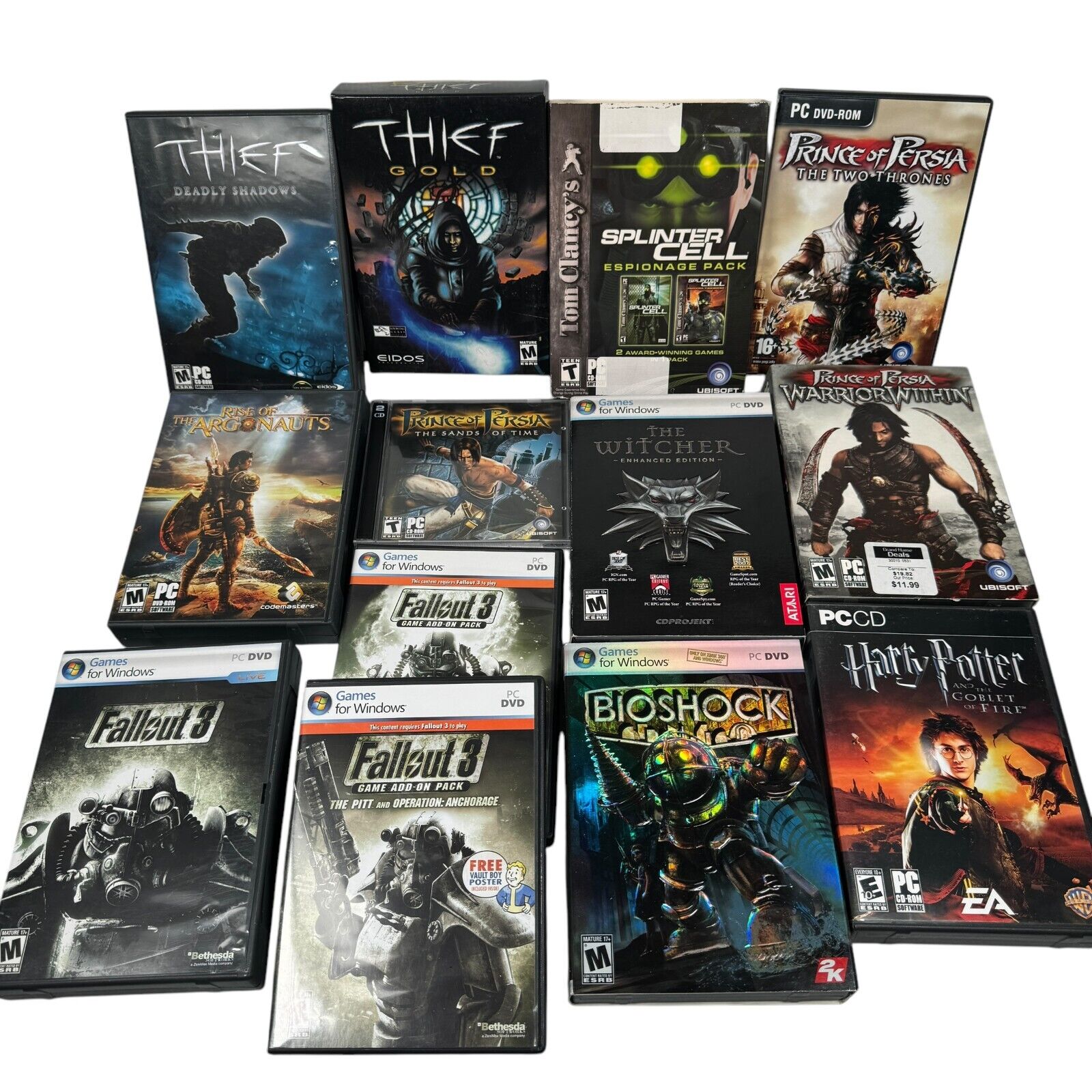 Lot of 13 AAA PC Games Fallout 3 & Game Add-Ons, Prince of Persia Trilogy & More