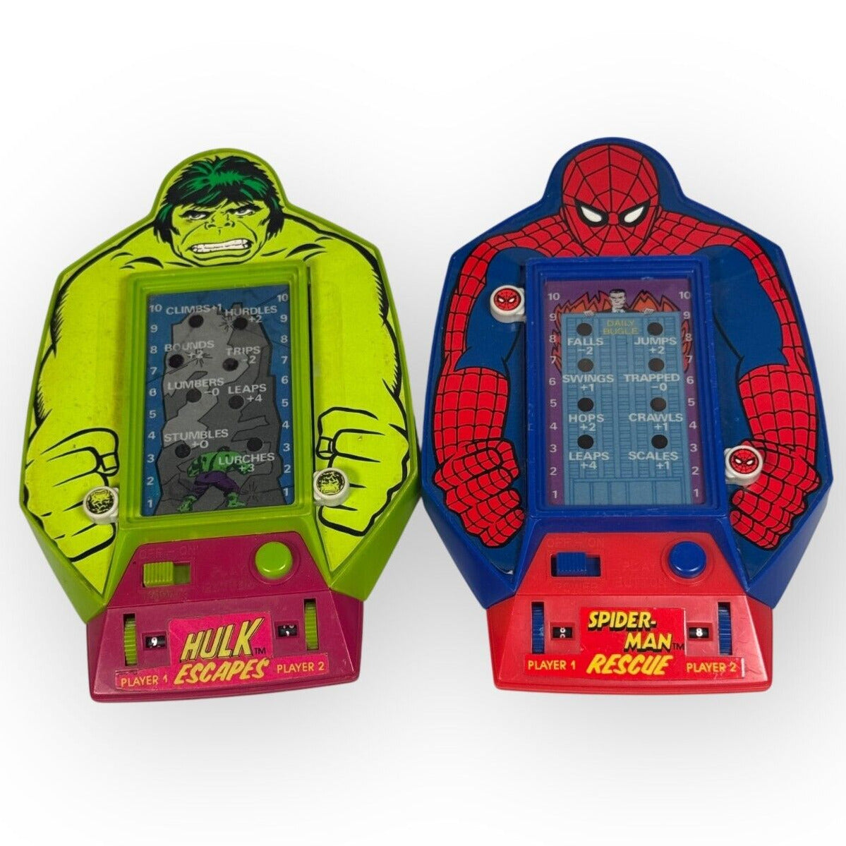 Vintage 1978 Hulk & Spiderman Bandai Handheld Games Marvel As Is Defective