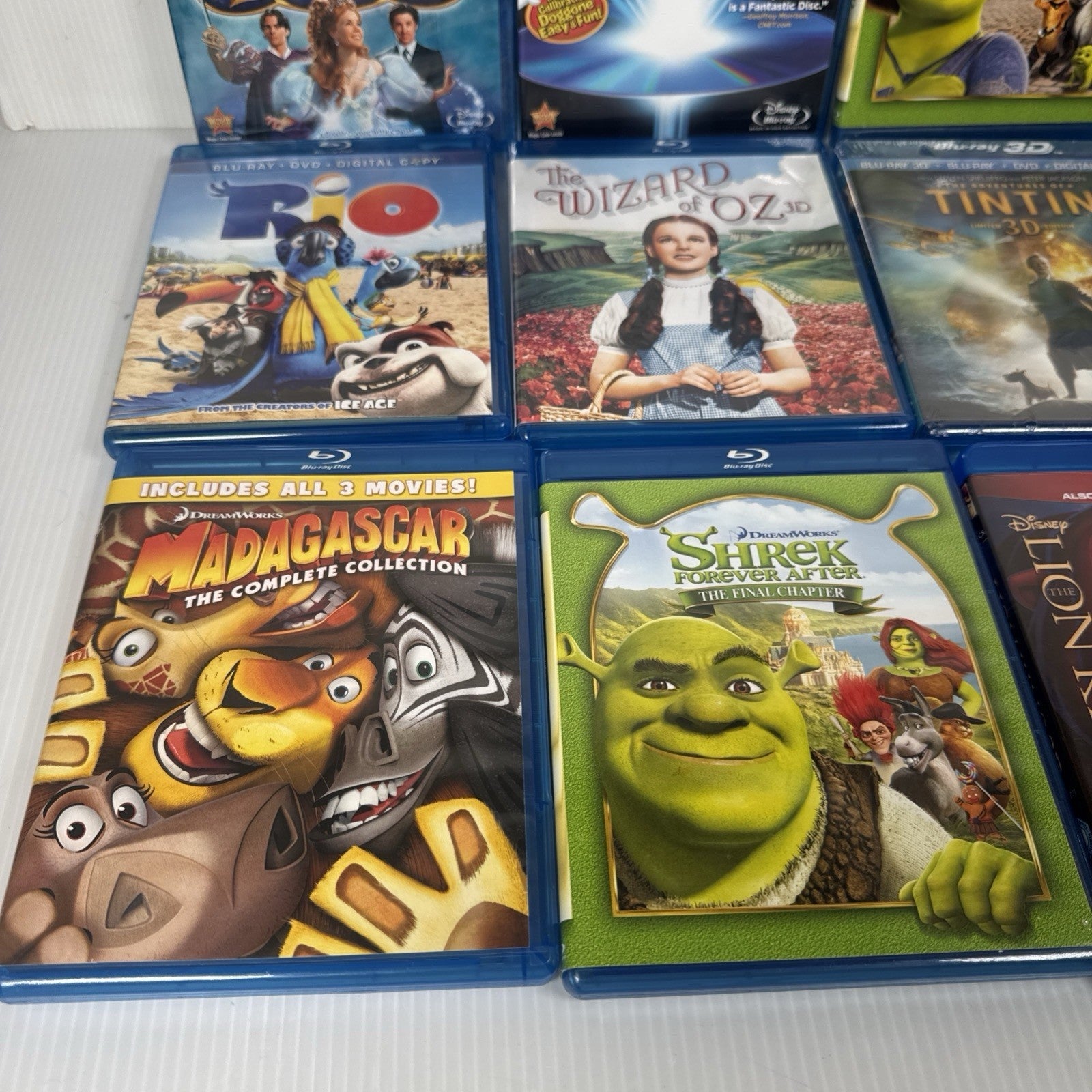 Lot Of 12 Disney Blu Ray, 3D Blu Ray, Movies & Sets Shrek, Madagascar & More