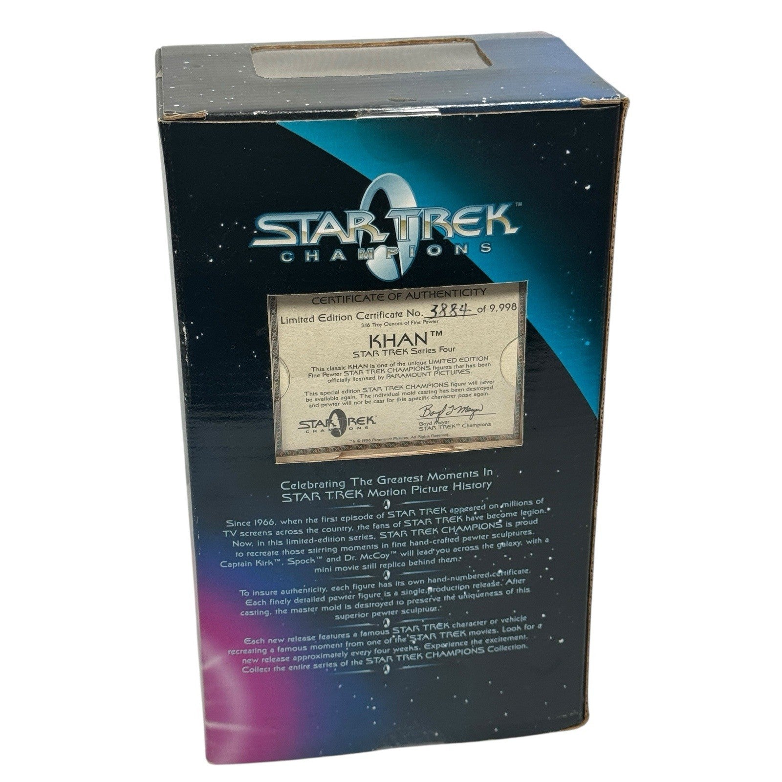 Star Trek Champions Khan Pewter Figure 1 of 9998 Wrath of Kahn 1982 1998 Sealed