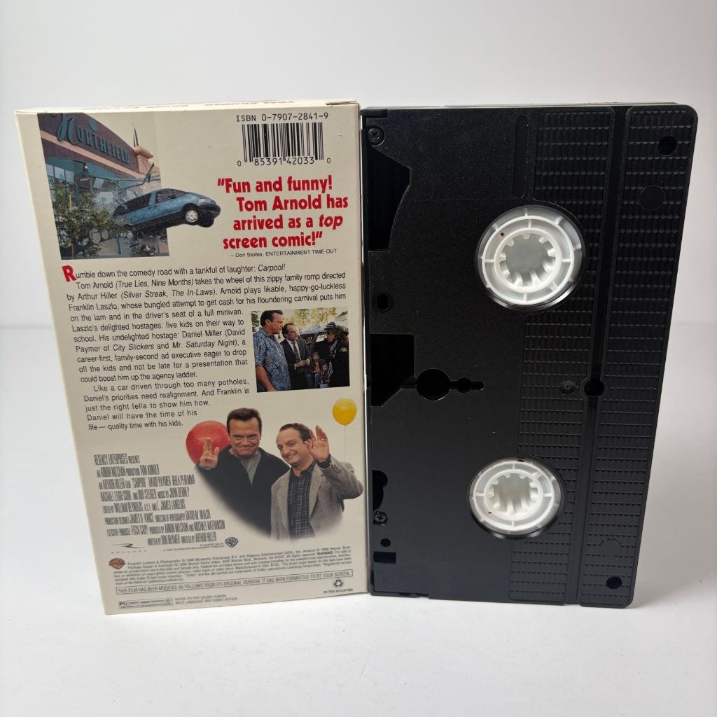 Carpool VHS 1996 Tom Arnold David Paymer Warner Bros Comedy Family Movie