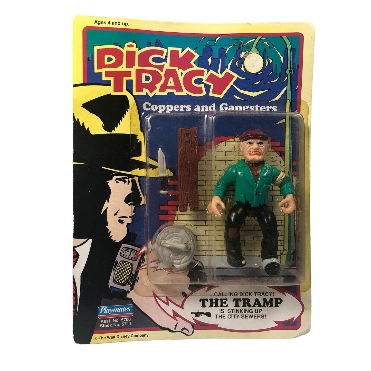 VTG DICK TRACY THE TRAMP GANGSTER UNPUNCHED ACTION FIGURE PLAYMATES NEW ON CARD