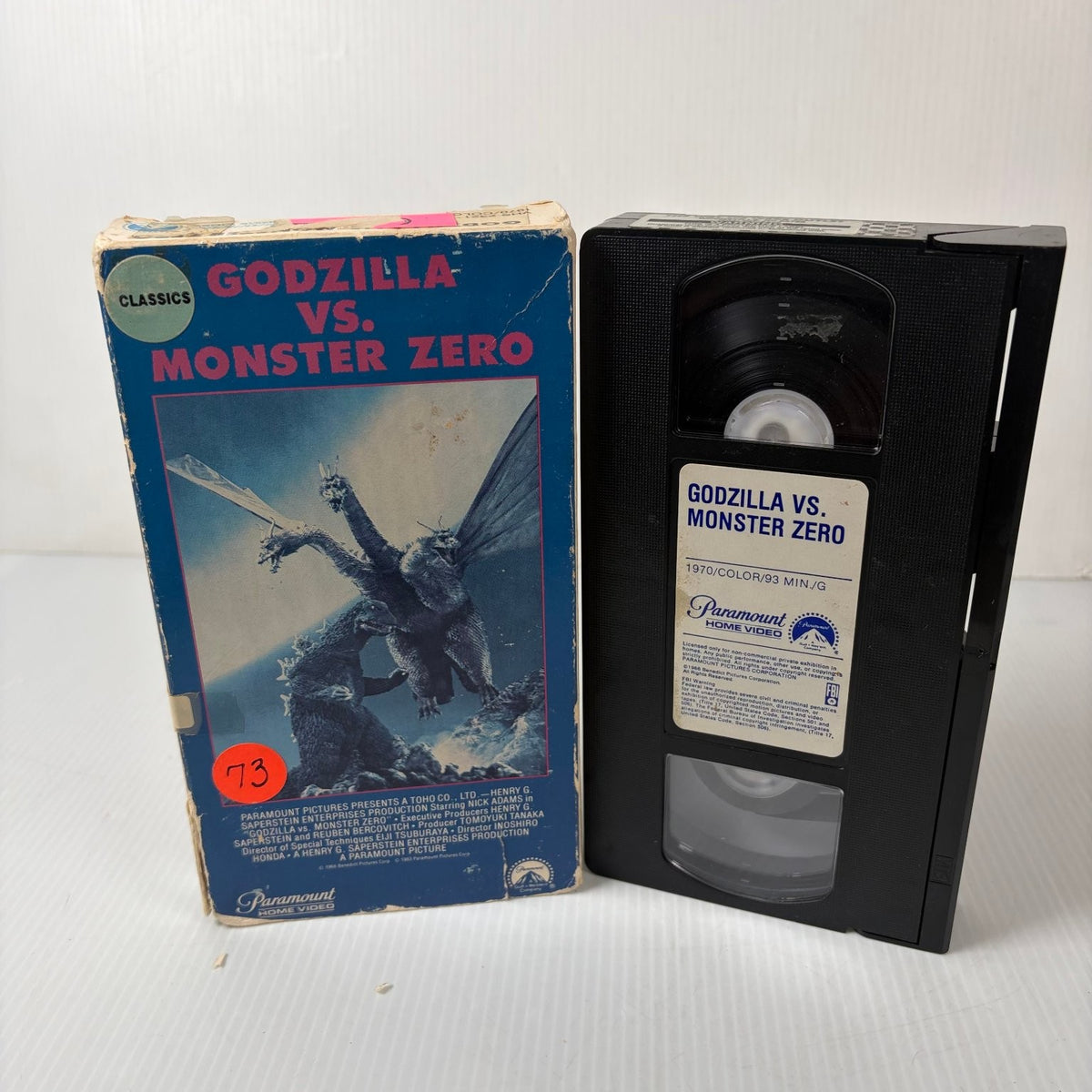 Godzilla vs. Monster Zero VHS 1970 Sci-Fi Horror Classics Paramount