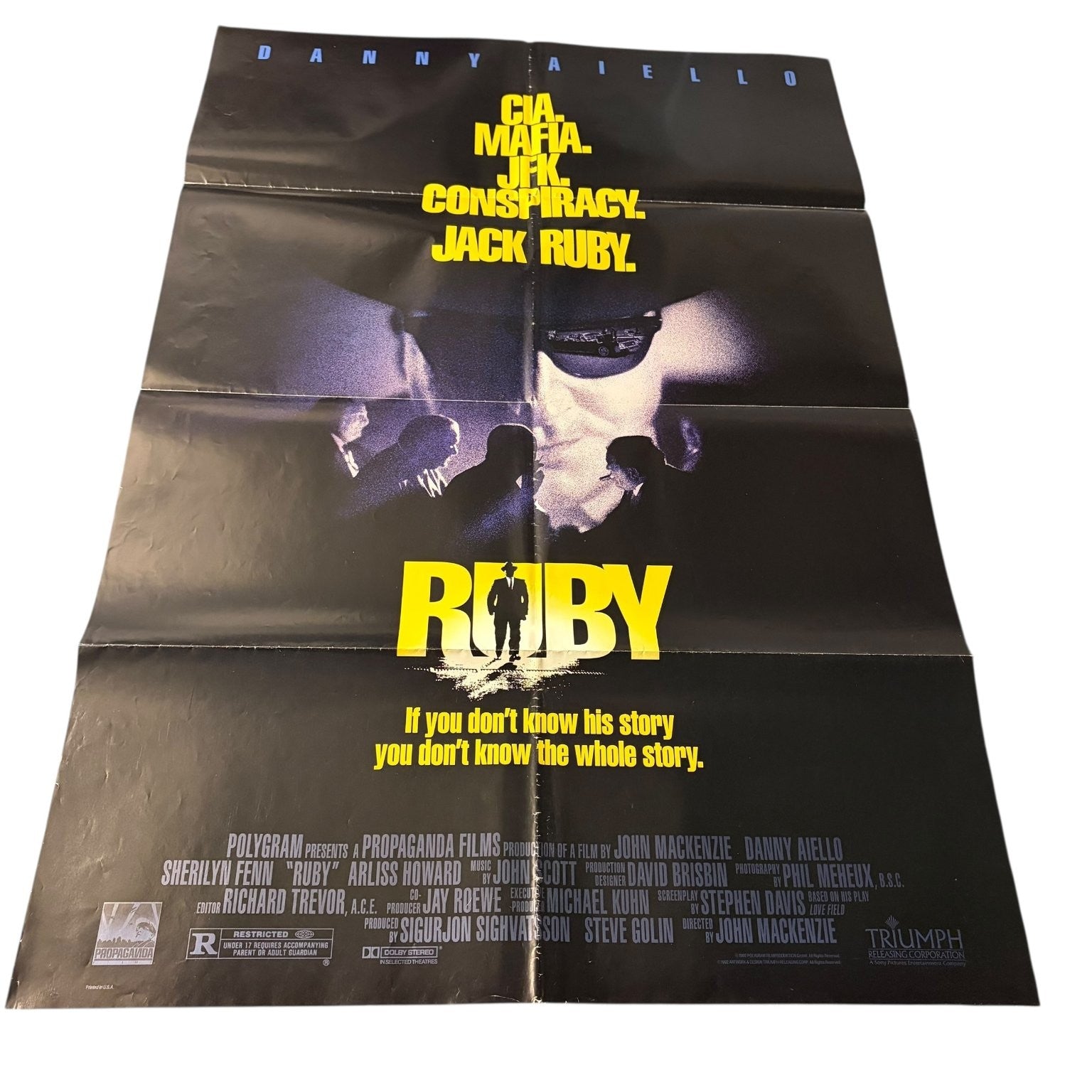 Vintage Ruby 1992 One Sheet Movie Poster USA Danny Aiello Mafia JFK 27"x40"